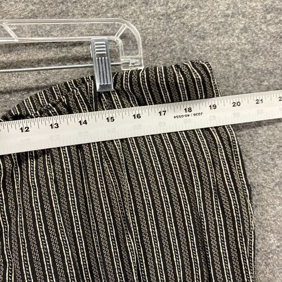 Sag Harbor Pants Women 2X Plus Black Striped High Rise Drawstring Flat Front - Picture 5 of 9